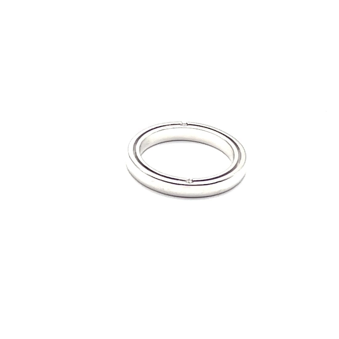 Rare! Authentic Damiani Brad Pitt Platinum 4 Diamond 3mm Band Ring Sz 7 - 2