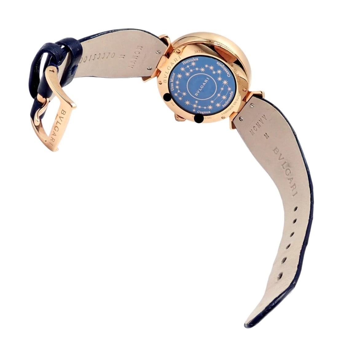 Bulgari 18k Rose Gold Diamond Sapphire Divas Dream Automatic Roman Night Watch - 13