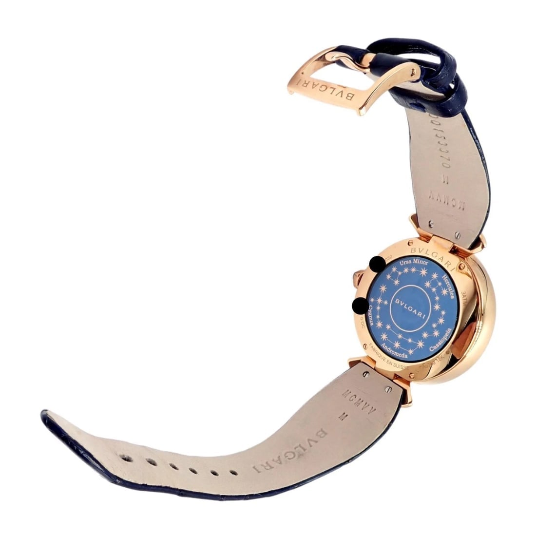 Bulgari 18k Rose Gold Diamond Sapphire Divas Dream Automatic Roman Night Watch - 14