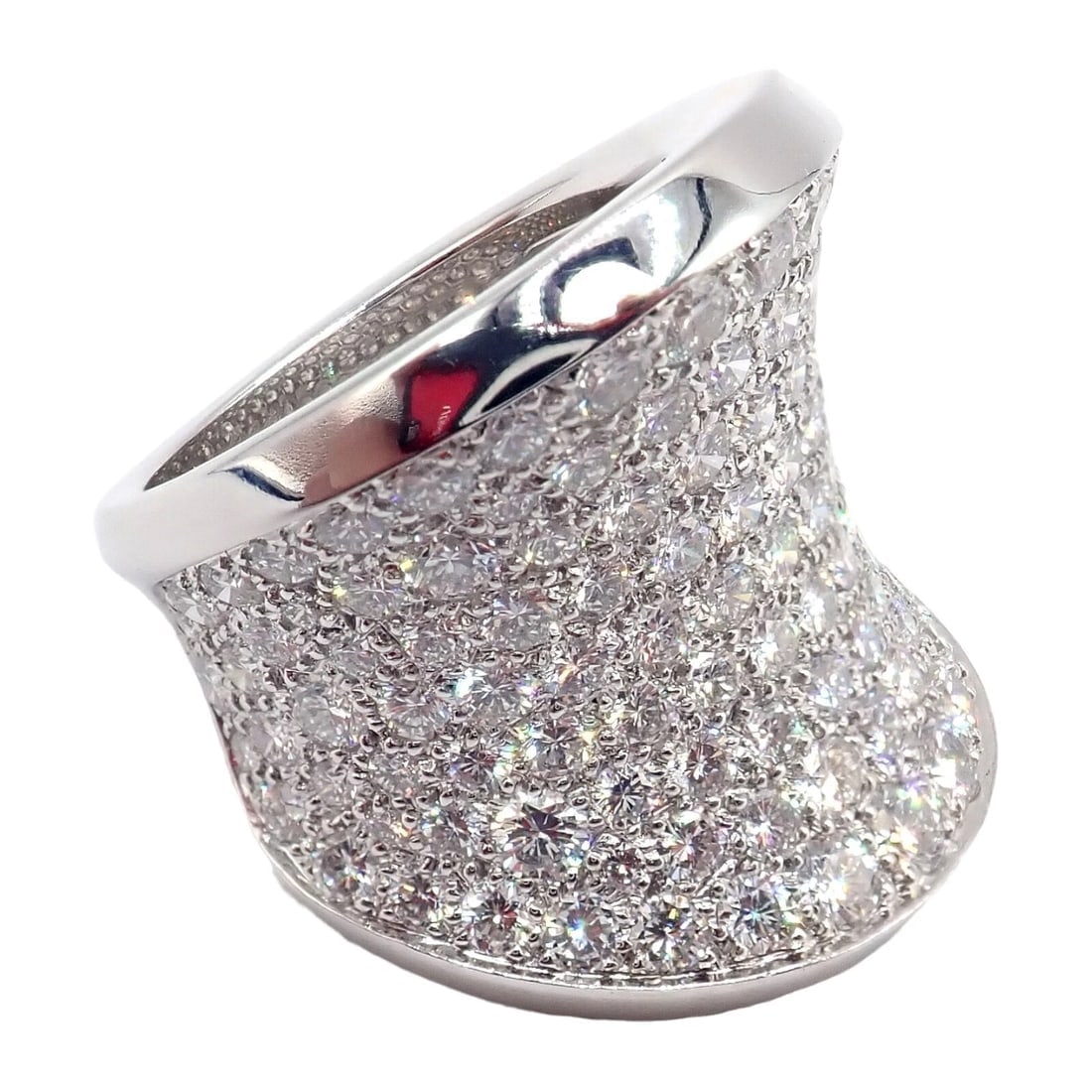 Authentic! Cartier Chalice 18k White Gold Diamond Large Ring Paper: Authentic! Cartier Chalice 18k White Gold Diamond Large Ring Paper About This Piece: The Cartier Chalice 18k White Gold 6.60ctw Diamond Large Ring is an exquisite piece of jewelry that embodies