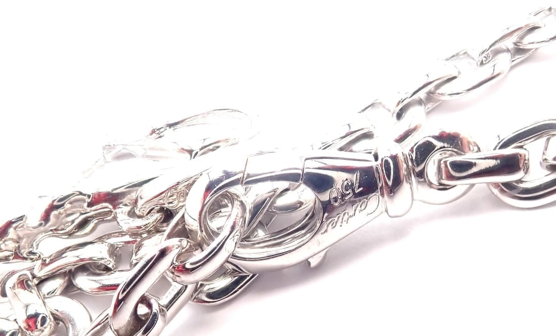 Authentic Cartier 18k White Gold 4 Charm Panther Airplane Love Box Link Bracelet - 11