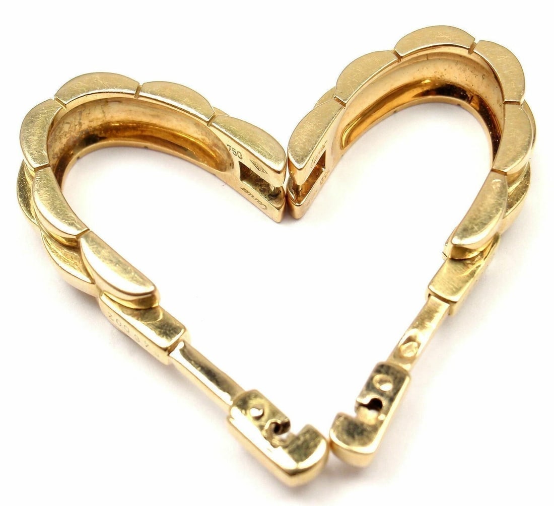 Authentic! Cartier Panthere Maillon 18k Yellow Gold Stirrup Cufflinks - 3