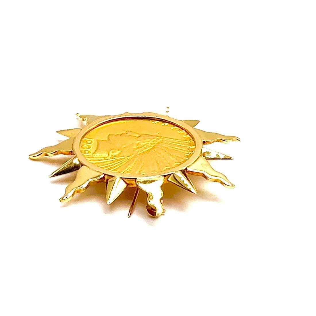 Authentic! Verdura 18k Yellow Gold 22k Yellow Gold $10 US Coin Pin Brooch - 2