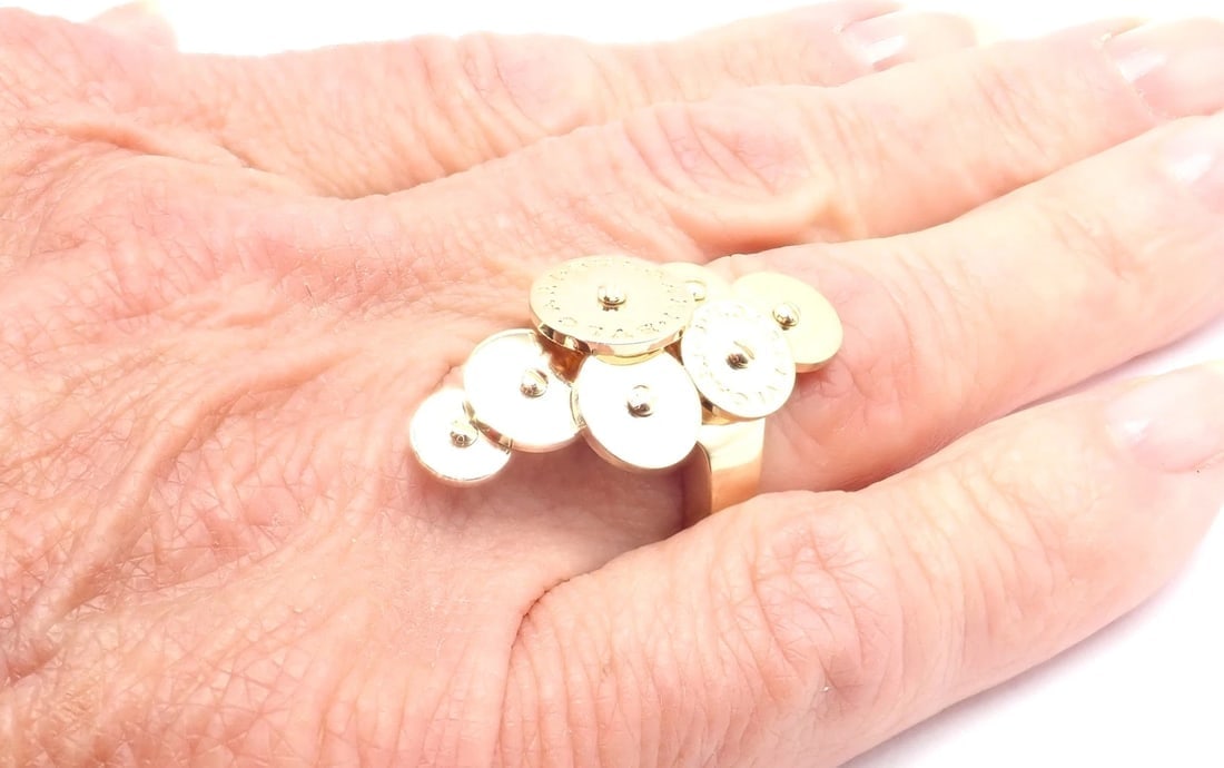 Authentic! Bvlgari Bulgari Cicladi 18k Yellow Gold Large Ring - 9