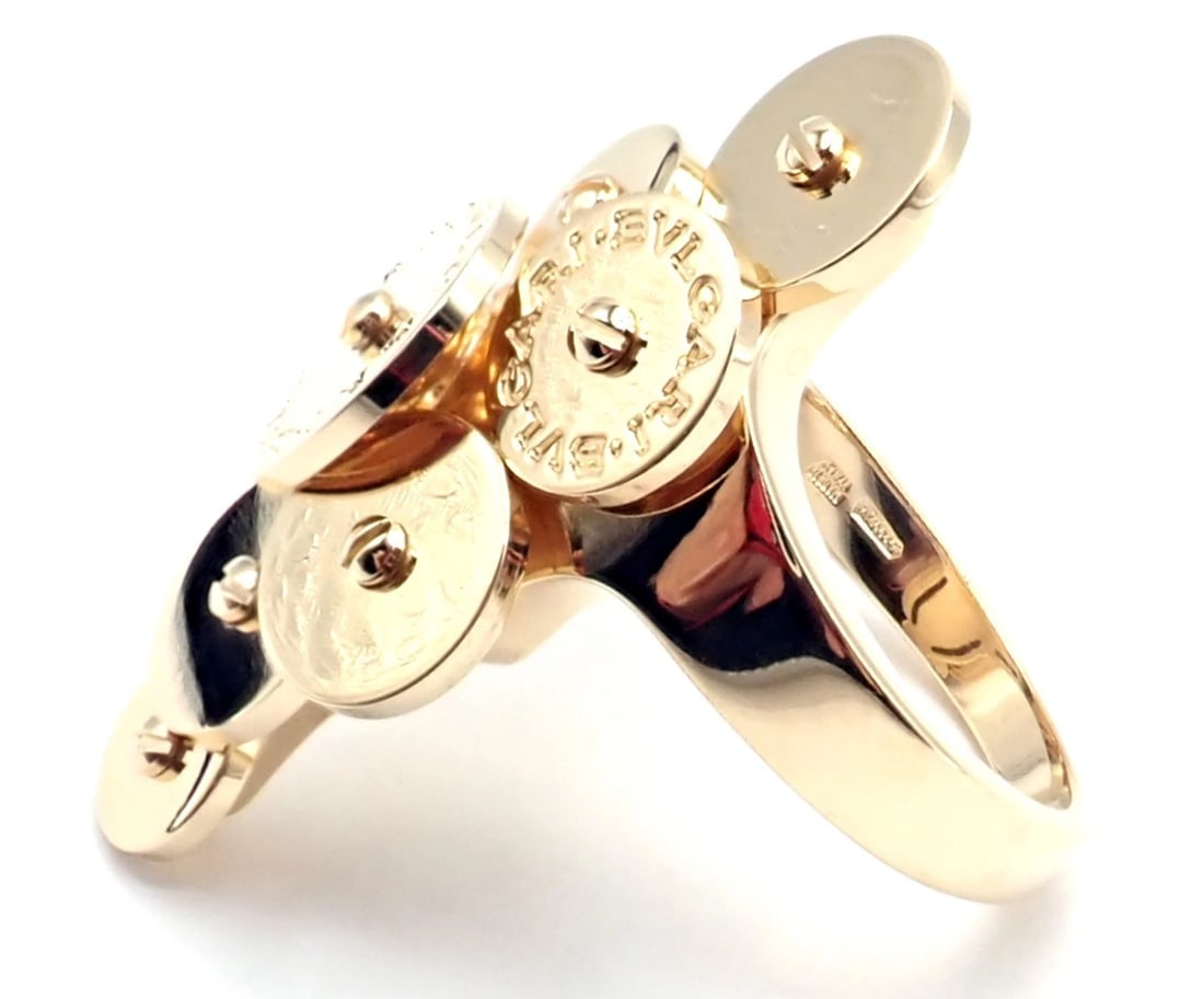 Authentic! Bvlgari Bulgari Cicladi 18k Yellow Gold Large Ring - 3