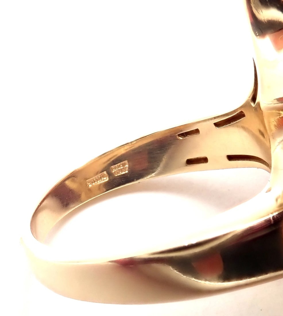 Authentic! Bvlgari Bulgari Cicladi 18k Yellow Gold Large Ring - 6