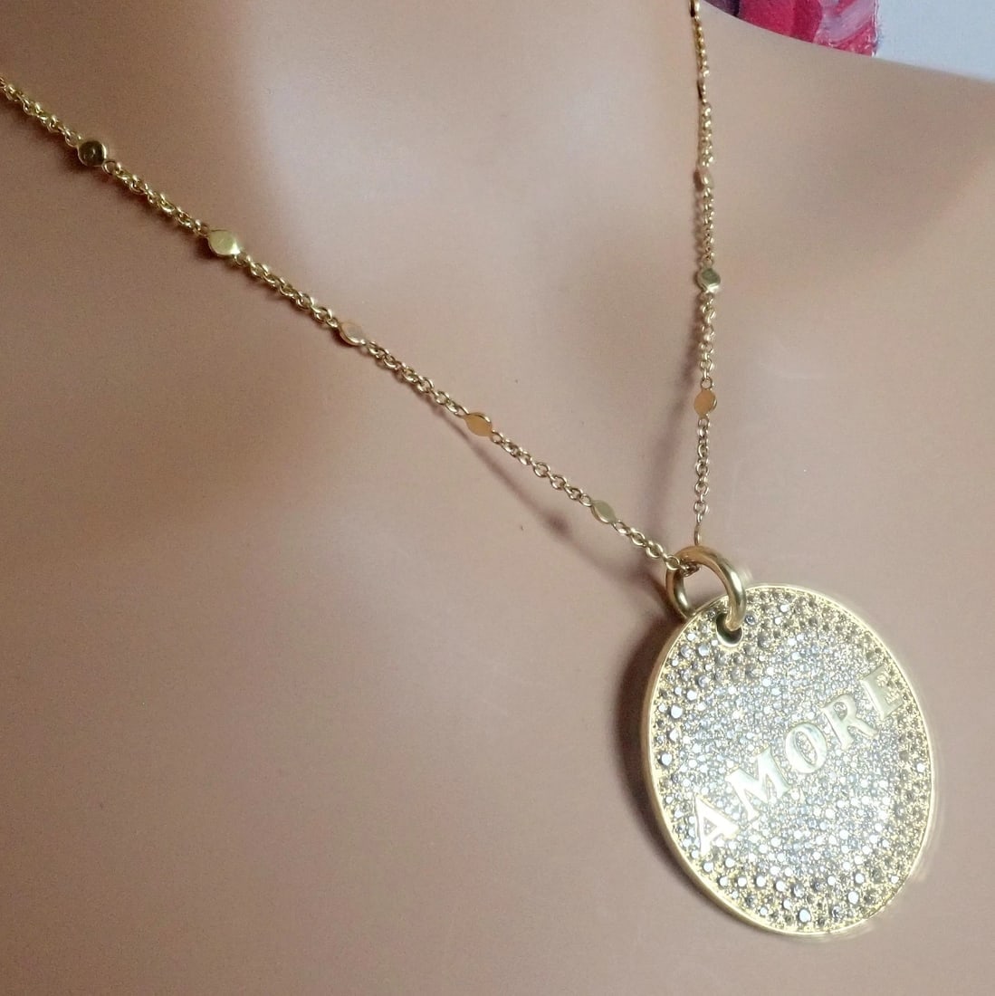 Pasquale Bruni 18k Yellow Gold Large Diamond + Sapphire Amore Pendant Necklace - 13