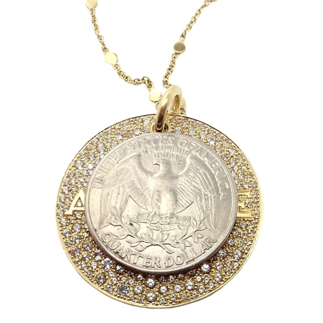 Pasquale Bruni 18k Yellow Gold Large Diamond + Sapphire Amore Pendant Necklace - 6