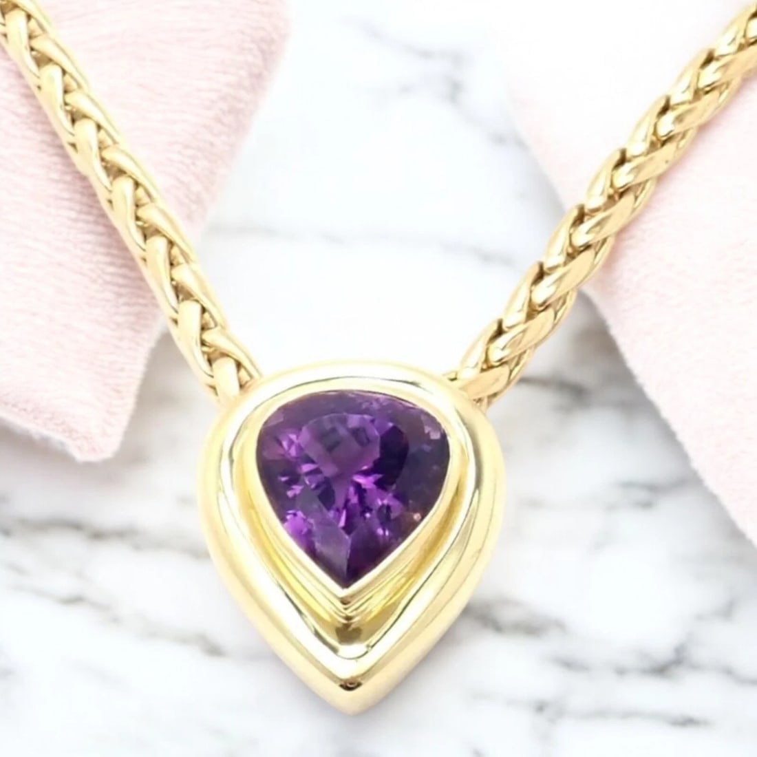 Authentic! Tiffany & Co Paloma Picasso 18k Gold Large Amethyst Pendant Necklace - 3