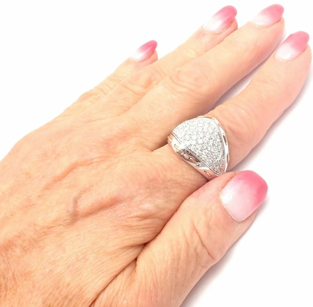 Authentic! Damiani 18k White Gold 1.36ct Diamond Cocktail Ring Retail $11,990 - 9