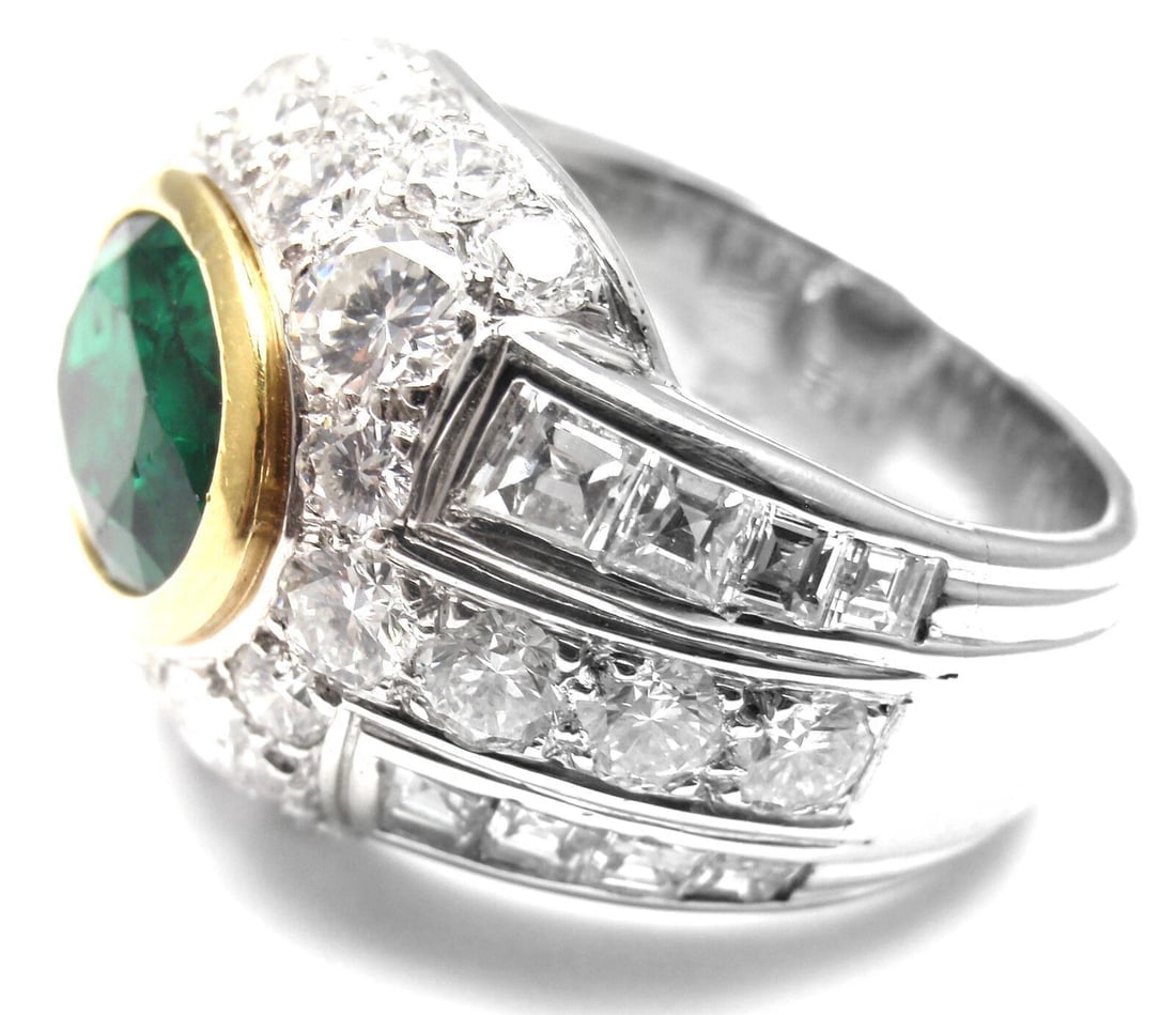 Rare! Authentic Patek Philippe Platinum Diamond Emerald Ring Certificate - 2