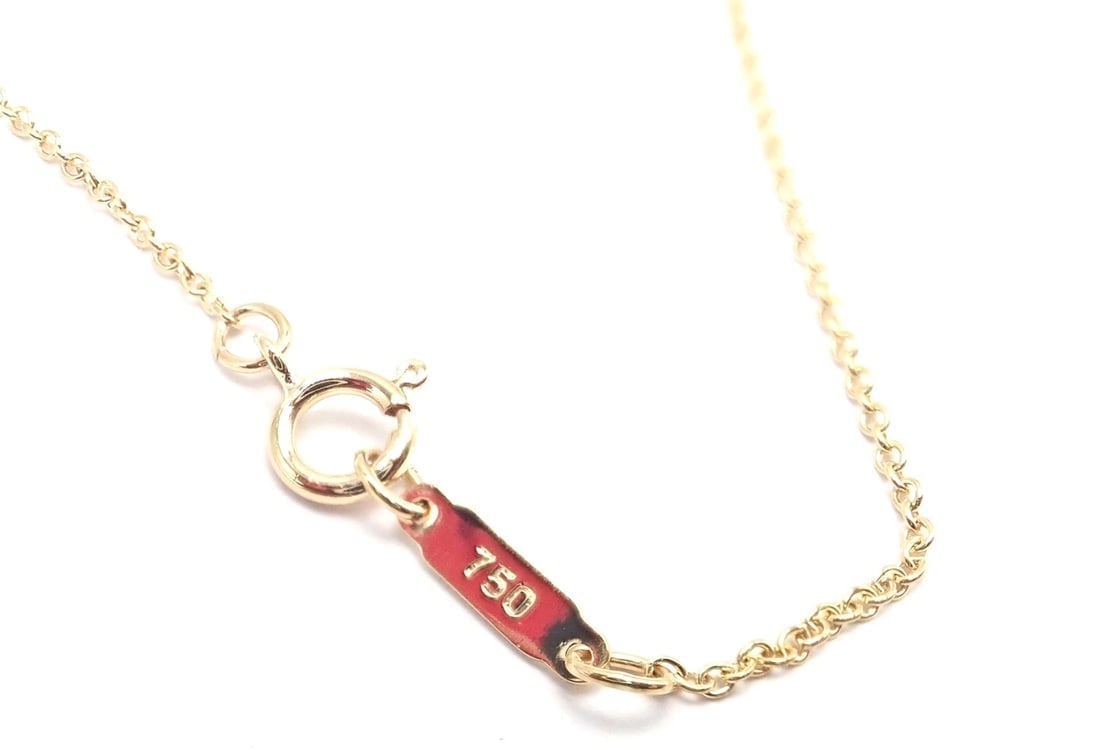 Authentic! Vintage Tiffany & Co 18K Yellow Gold Dogwood Flower Pendant Necklace - 8