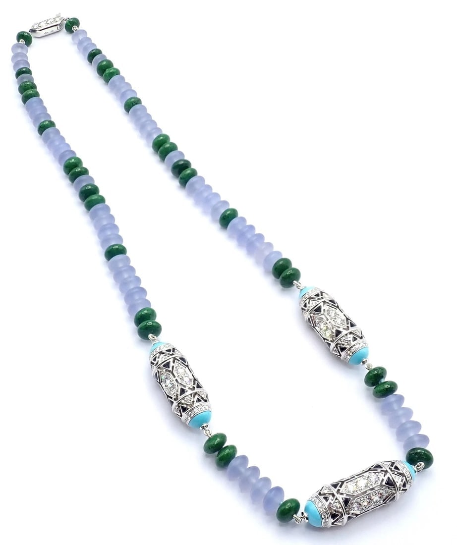 Authentic! Cartier 18k White Gold High Jewelry Géometrie & Contrastes Necklace - 12