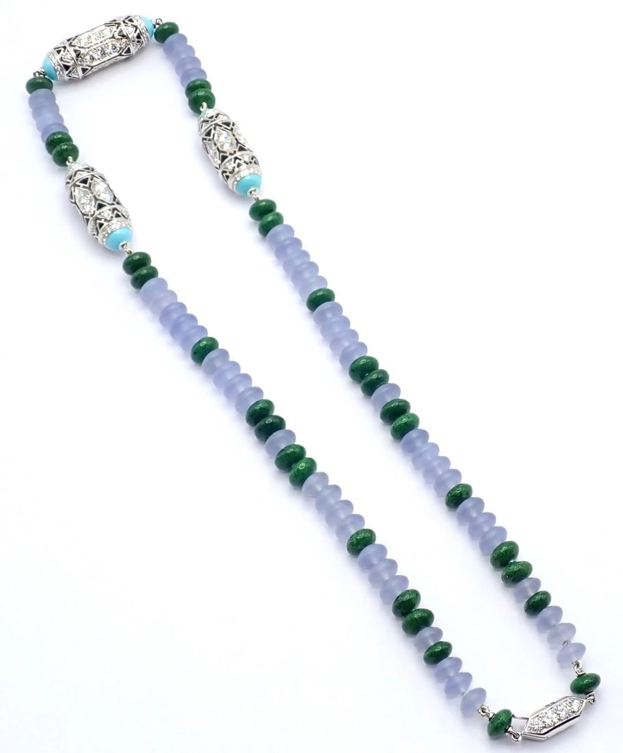 Authentic! Cartier 18k White Gold High Jewelry Géometrie & Contrastes Necklace - 14