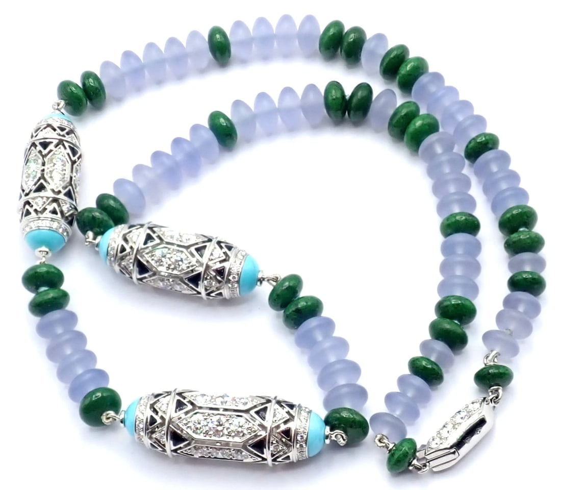 Authentic! Cartier 18k White Gold High Jewelry Géometrie & Contrastes Necklace - 5