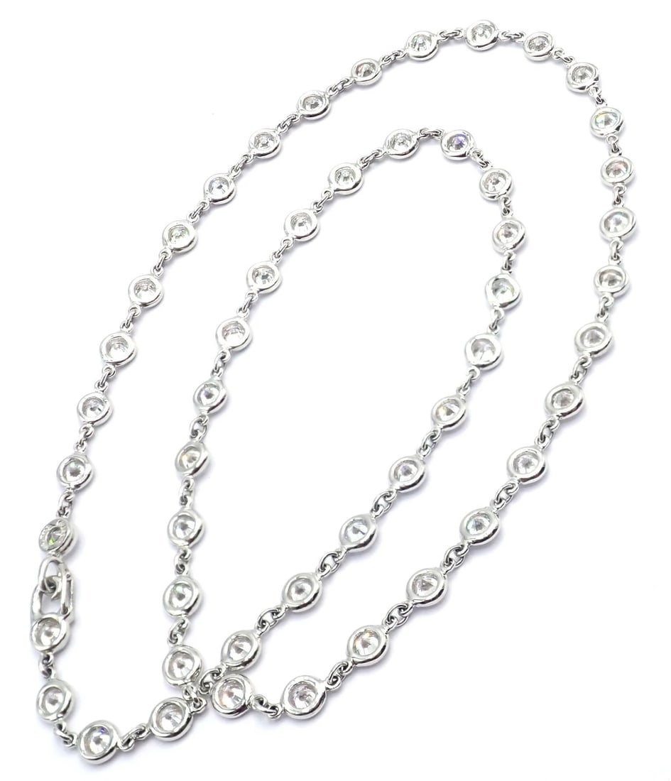 Authentic! Tiffany & Co Peretti Platinum Diamonds By The Yard Necklace $60,000 - 10