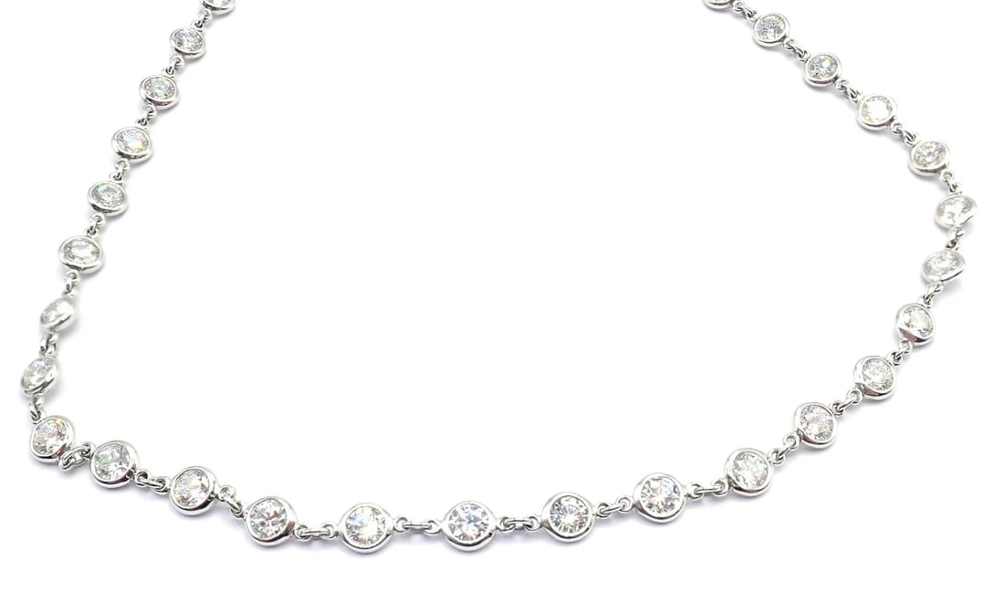 Authentic! Tiffany & Co Peretti Platinum Diamonds By The Yard Necklace $60,000 - 16