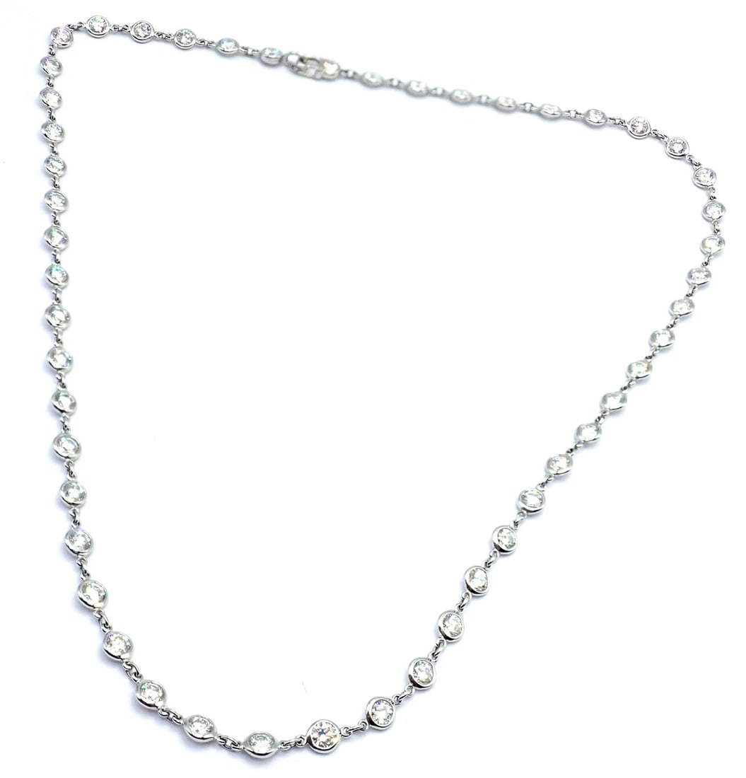 Authentic! Tiffany & Co Peretti Platinum Diamonds By The Yard Necklace $60,000 - 4