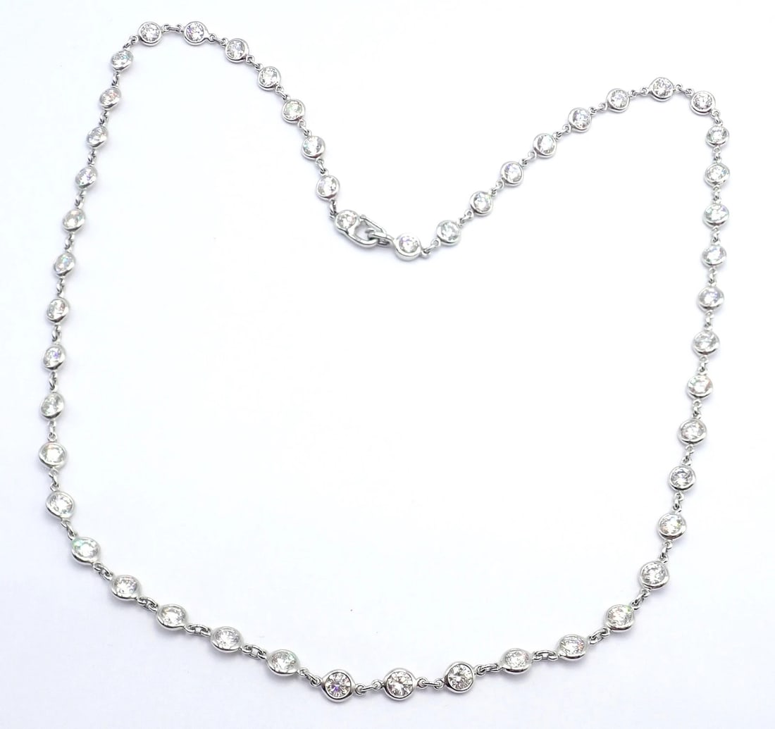 Authentic! Tiffany & Co Peretti Platinum Diamonds By The Yard Necklace $60,000 - 5