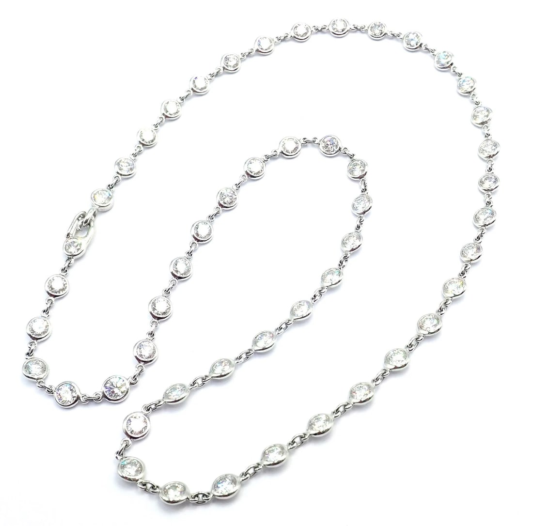 Authentic! Tiffany & Co Peretti Platinum Diamonds By The Yard Necklace $60,000 - 8
