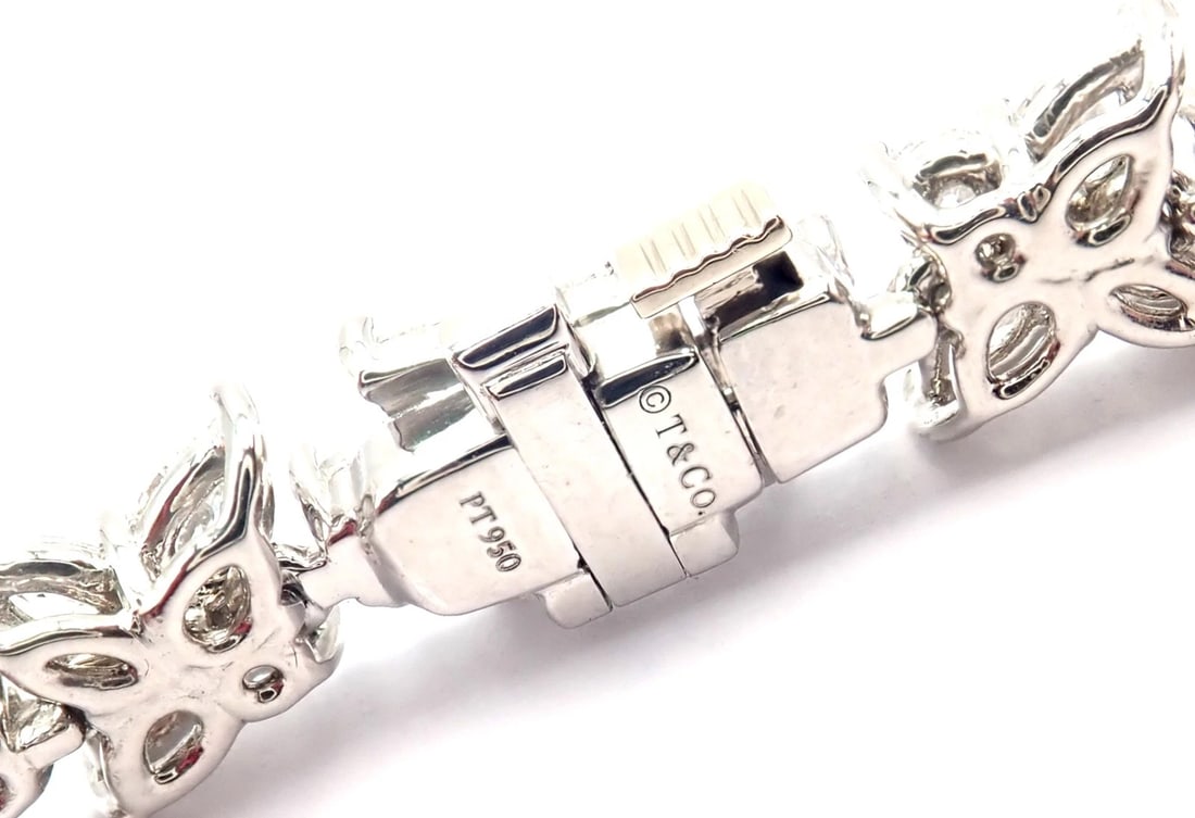 Authentic! Tiffany & Co Victoria Platinum 15.83ct Diamond Mixed Cluster Necklace - 5