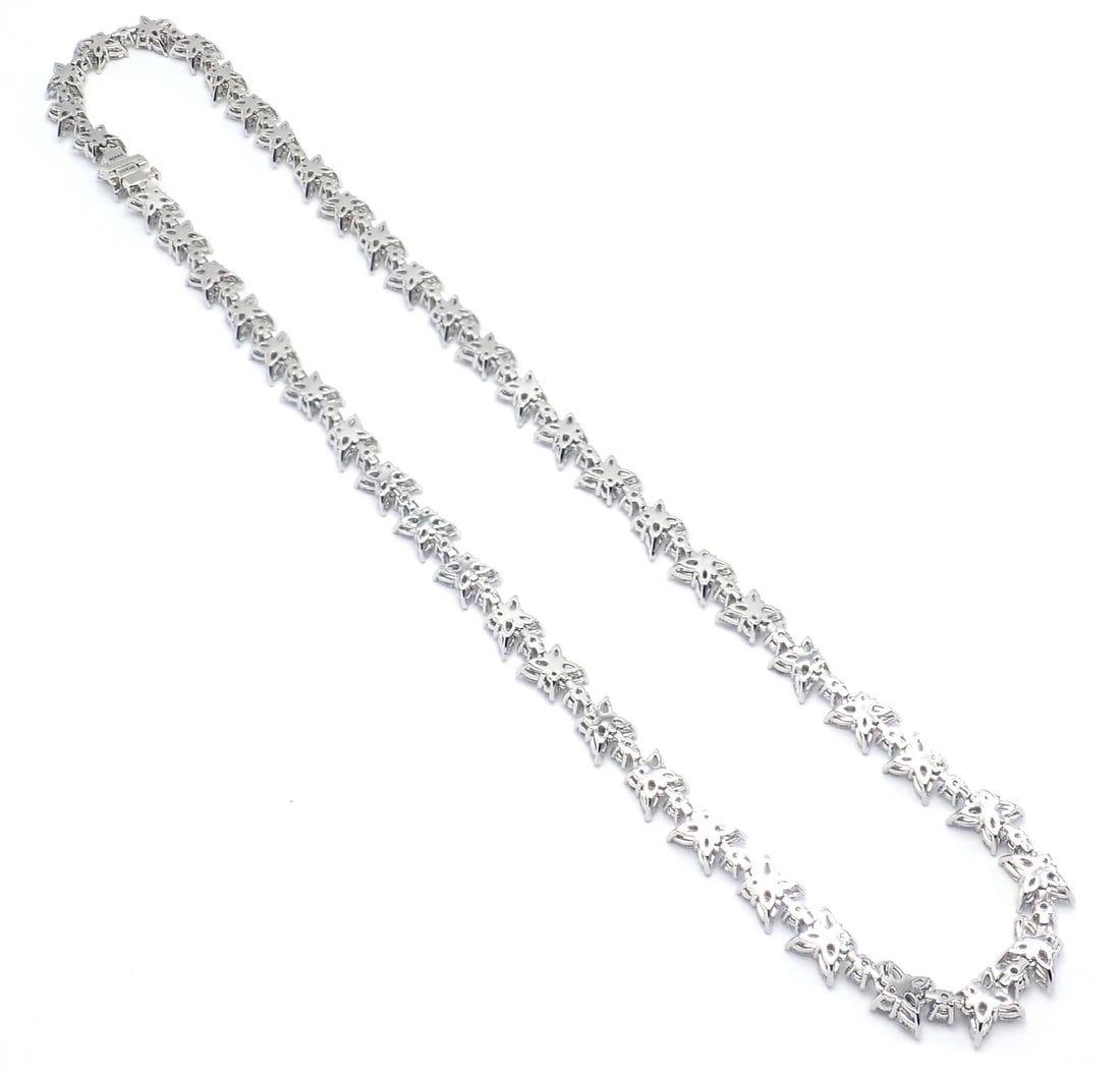 Authentic! Tiffany & Co Victoria Platinum 15.83ct Diamond Mixed Cluster Necklace - 6