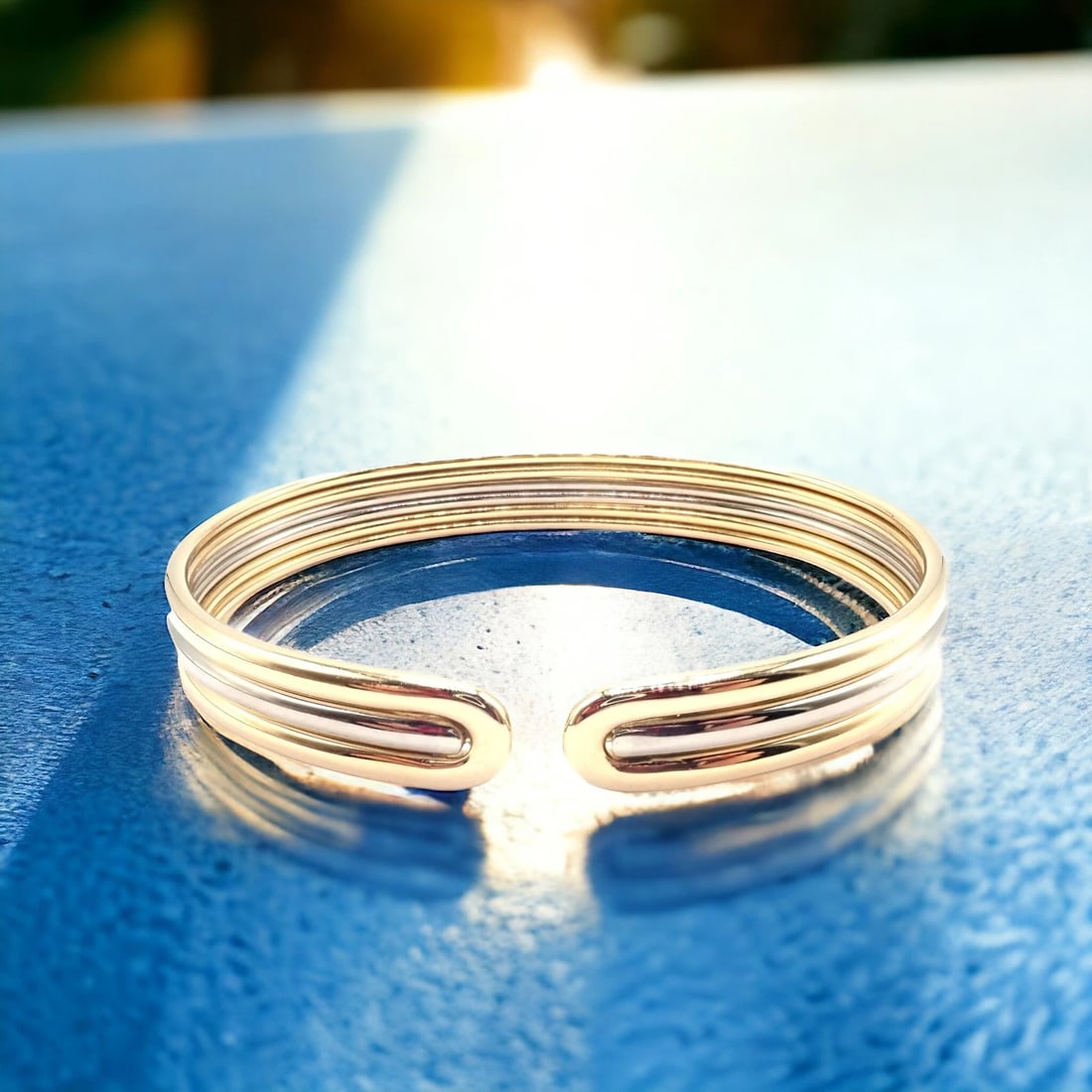 Authentic! Van Cleef & Arpels 18k Yellow & White Gold Bangle Cuff Bracelet Paper - 2