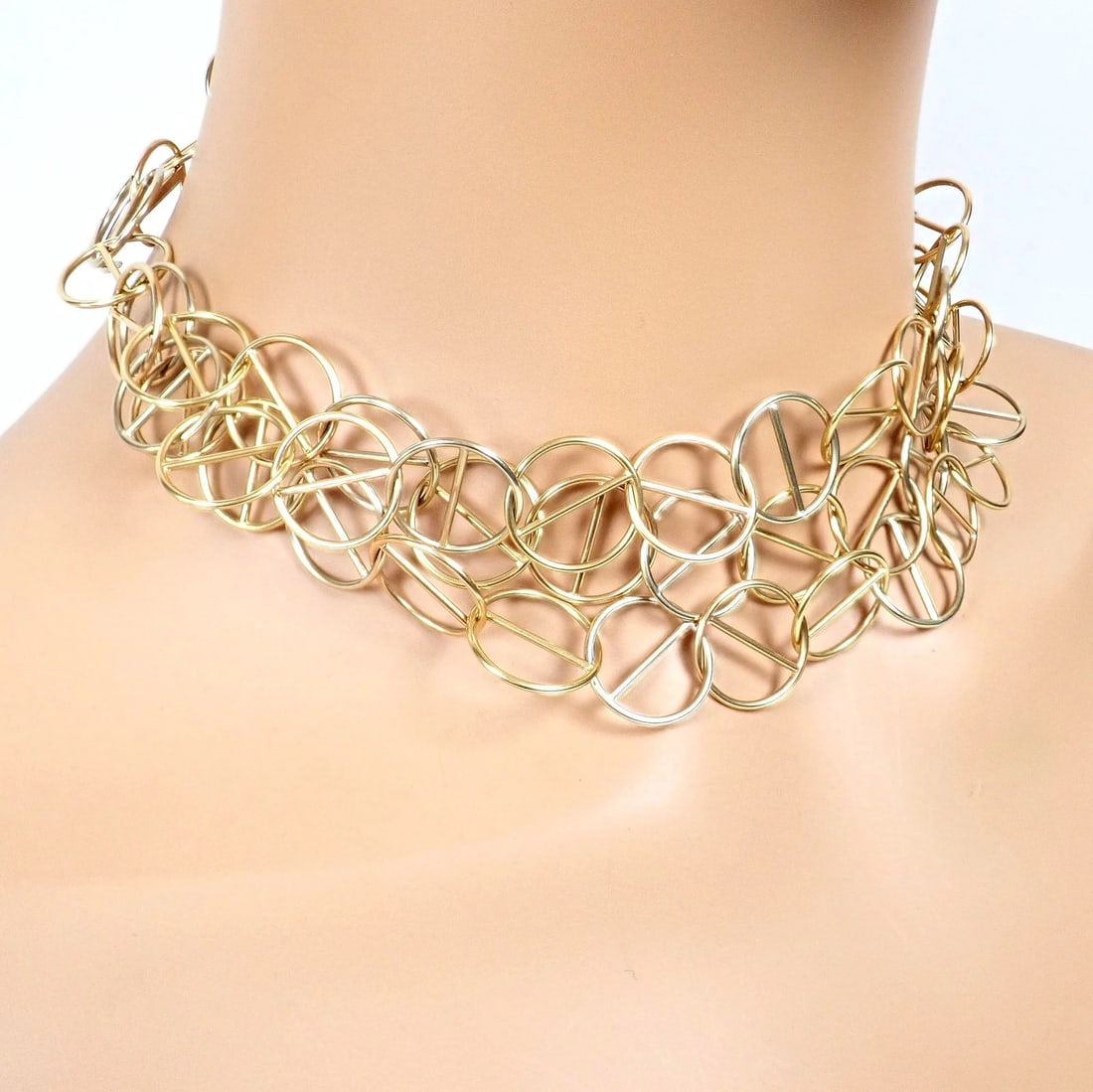 Hermes Caleche 18k Yellow Gold Extra Long or Layered Circle Necklace + Box - 3