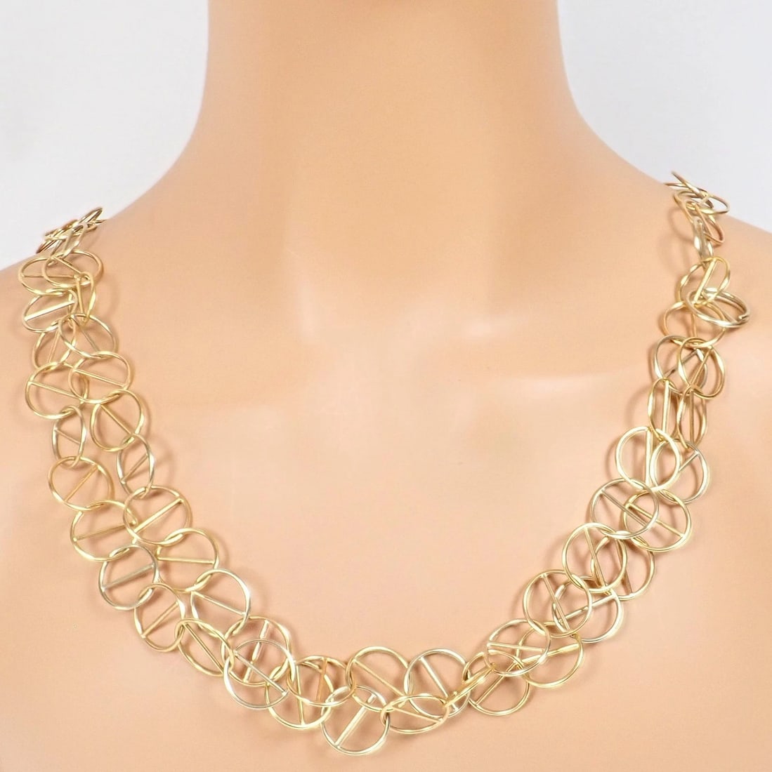 Hermes Caleche 18k Yellow Gold Extra Long or Layered Circle Necklace + Box - 6