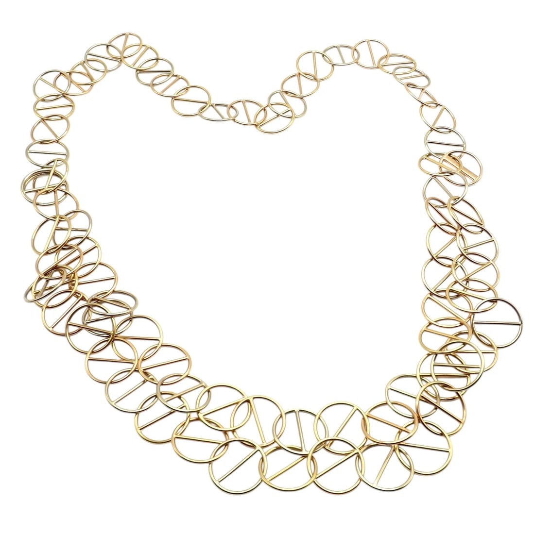 Hermes Caleche 18k Yellow Gold Extra Long or Layered Circle Necklace + Box - 7