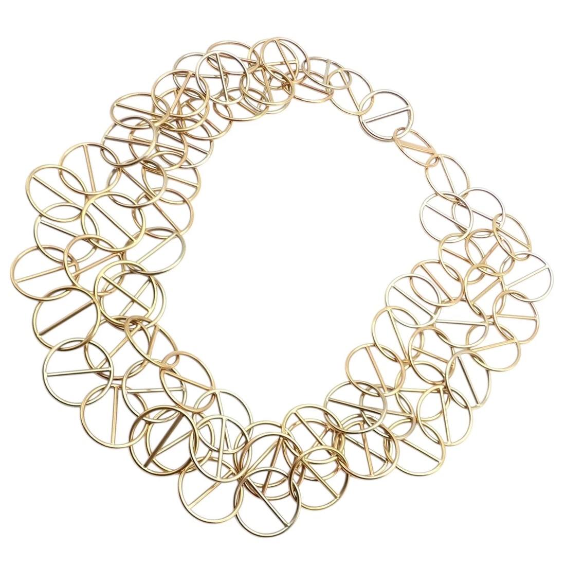 Hermes Caleche 18k Yellow Gold Extra Long or Layered Circle Necklace + Box - 8