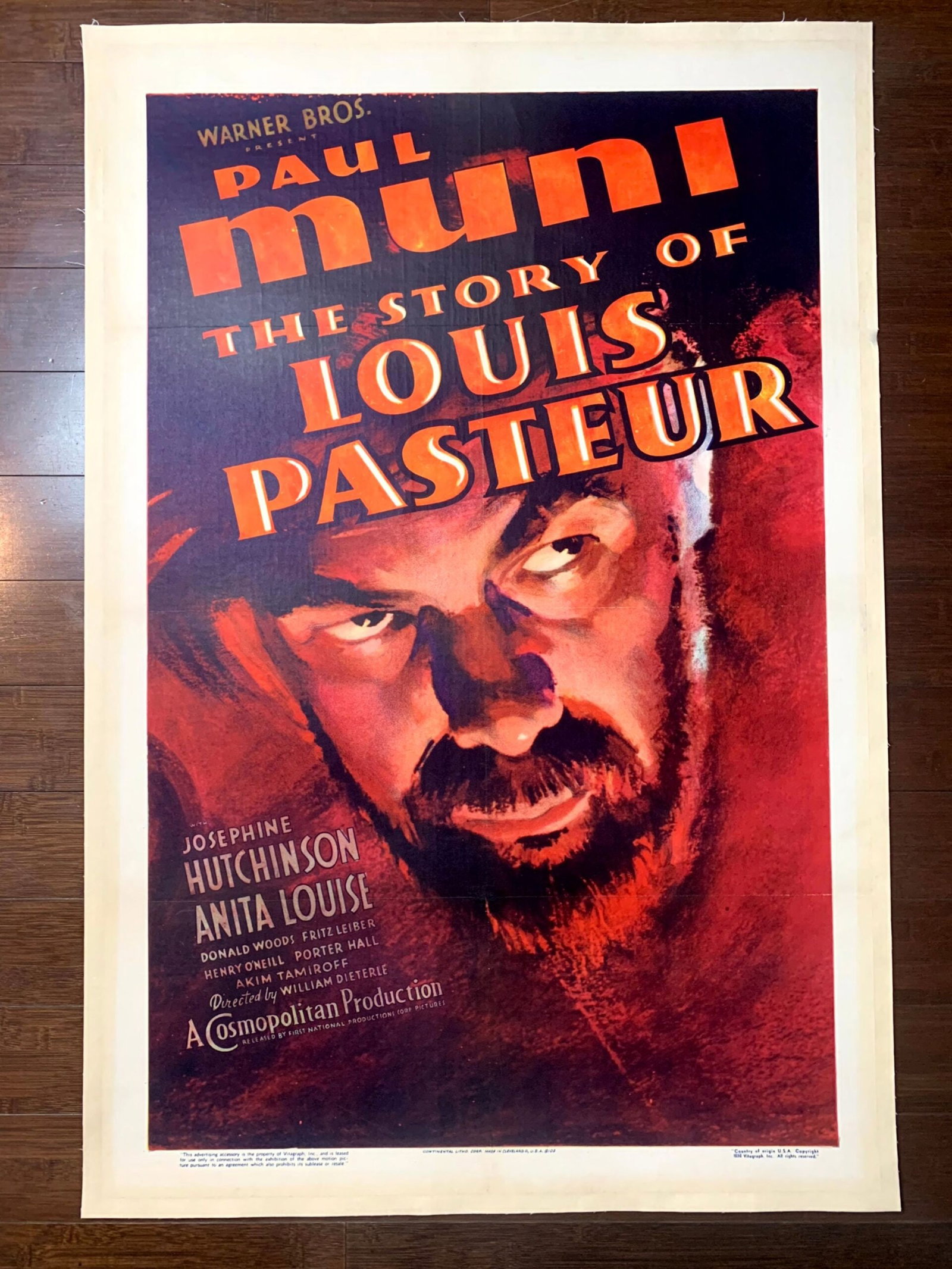 The Story of Louis Pasteur - Paul Muni (1936) 29"x42" Argentine Movie Poster LB (1 of 4)