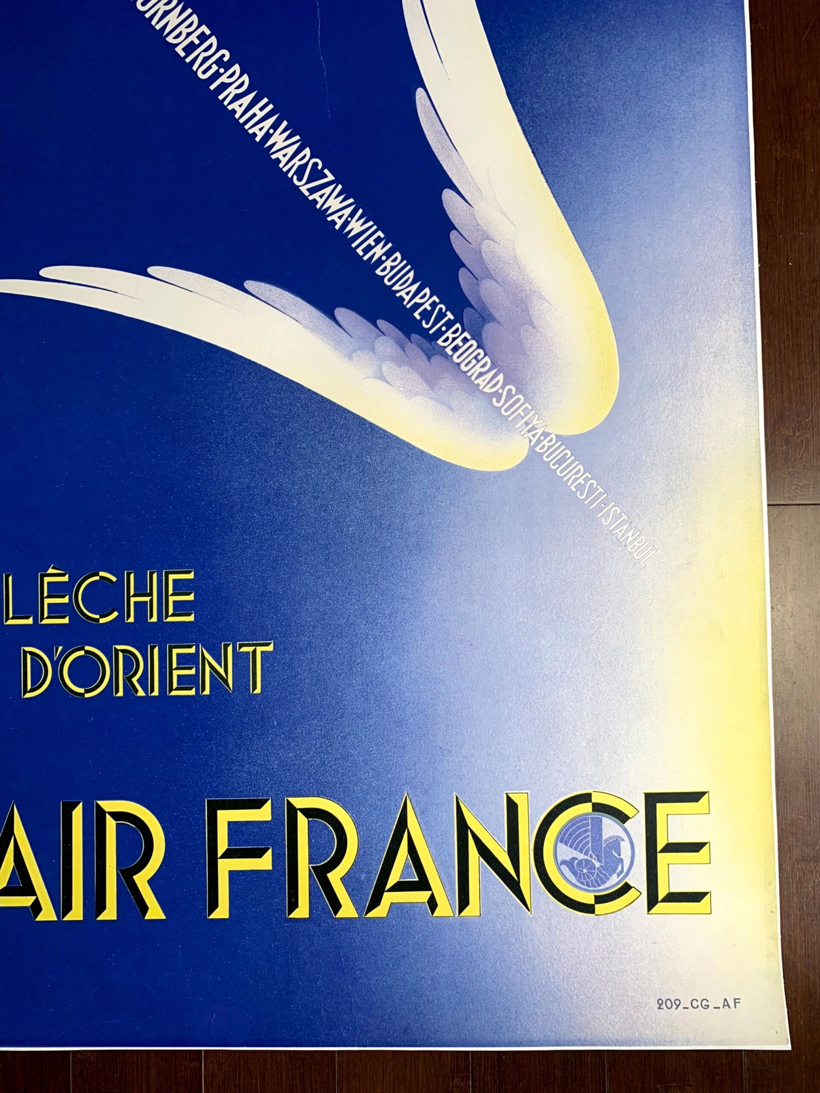 Travel Air France Fleche d'Orient - Art by Paolo Federico Garretto (1933) 12.25x19.75 French Travel - 2