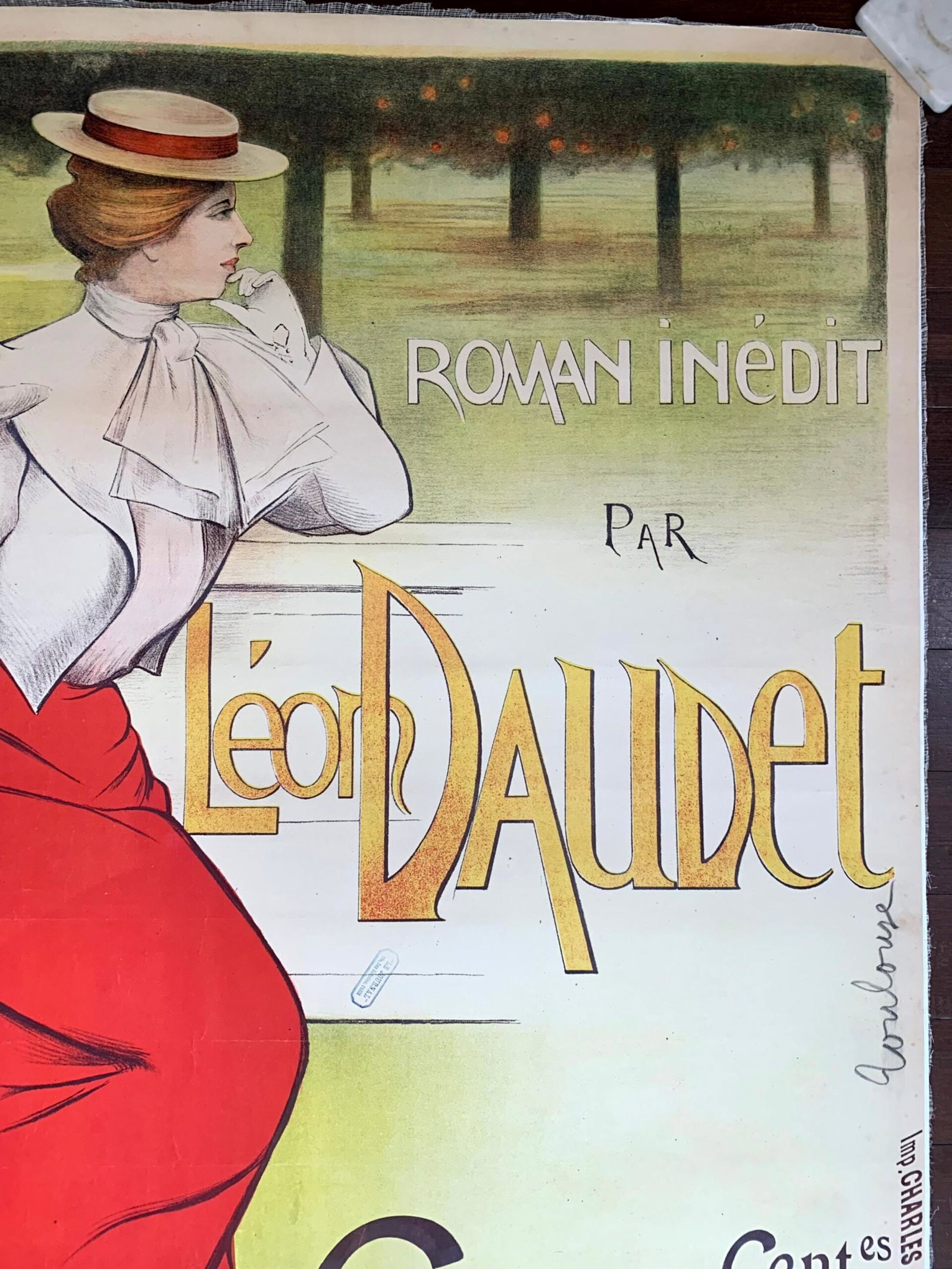 Leon Daudet - Art by Charles Lucas (1897) 39.5"X55.5" French Advertising Poster LB - 3