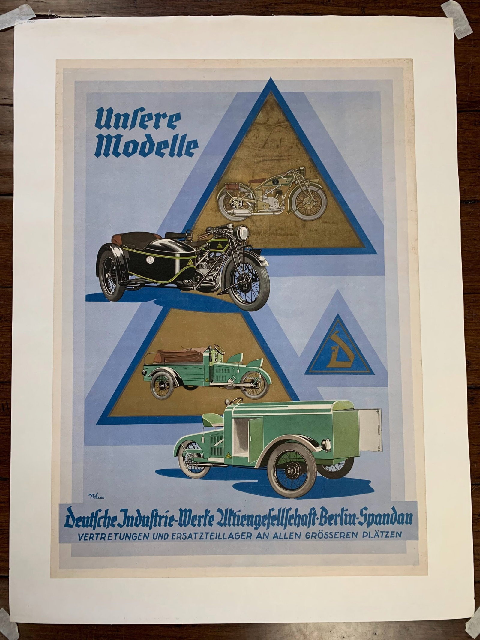 Unfere Modelle - Art By Rud Miller (1928) 20x28.25 German Auto Advertising Poster LB: Unfere Modelle - Art By Rud Miller (1928) 20x28.25 German Auto Advertising Poster LB Reserve: $553.00 Shipping: Domestic: Flat-rate of $56.00 to anywhere within the contiguous U.S. International: Fore