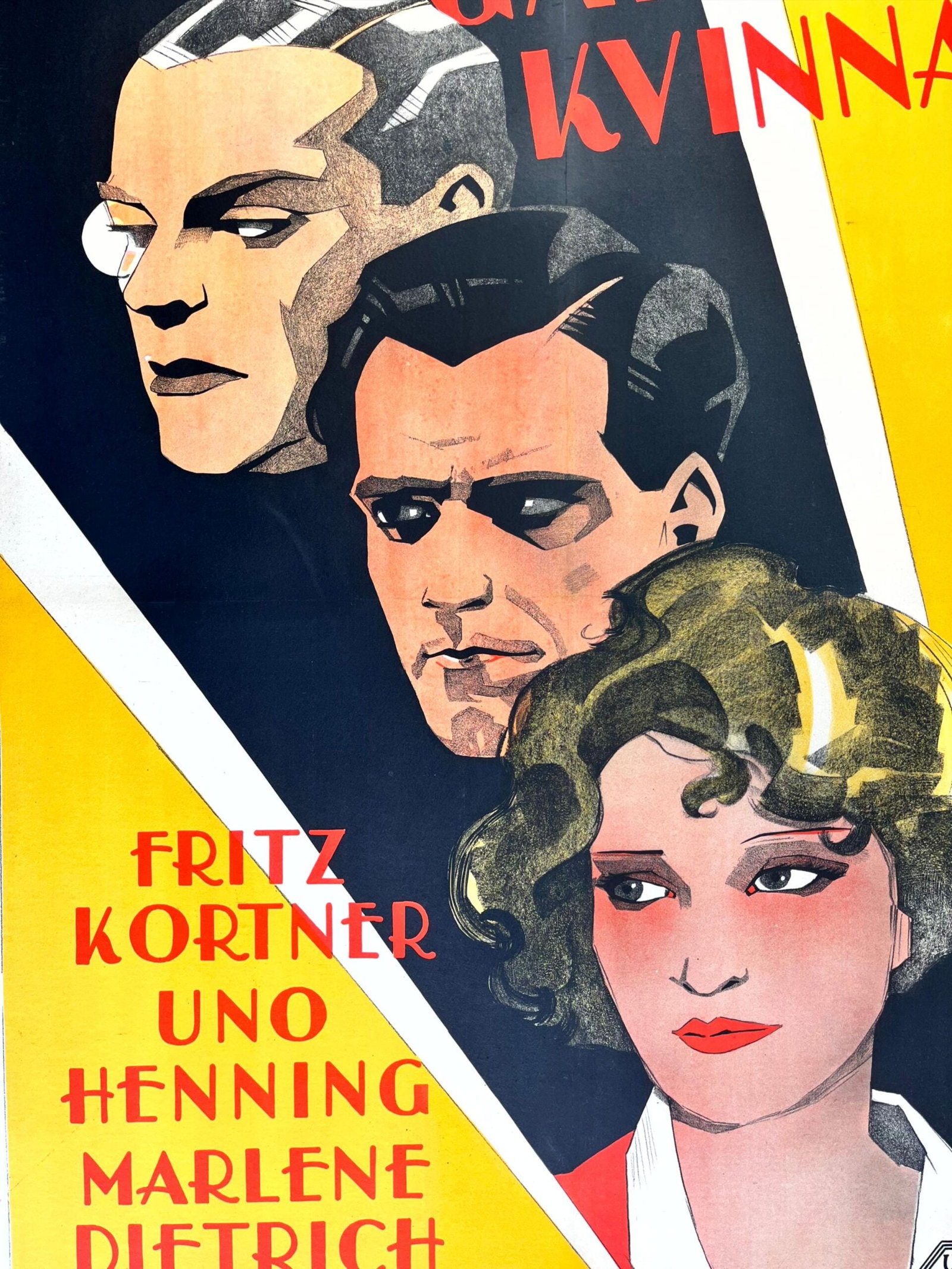 Three Loves - Marlene Dietrich before US - Art by Rohman (1929) Swedish One Sheet Movie Poster LB - 6