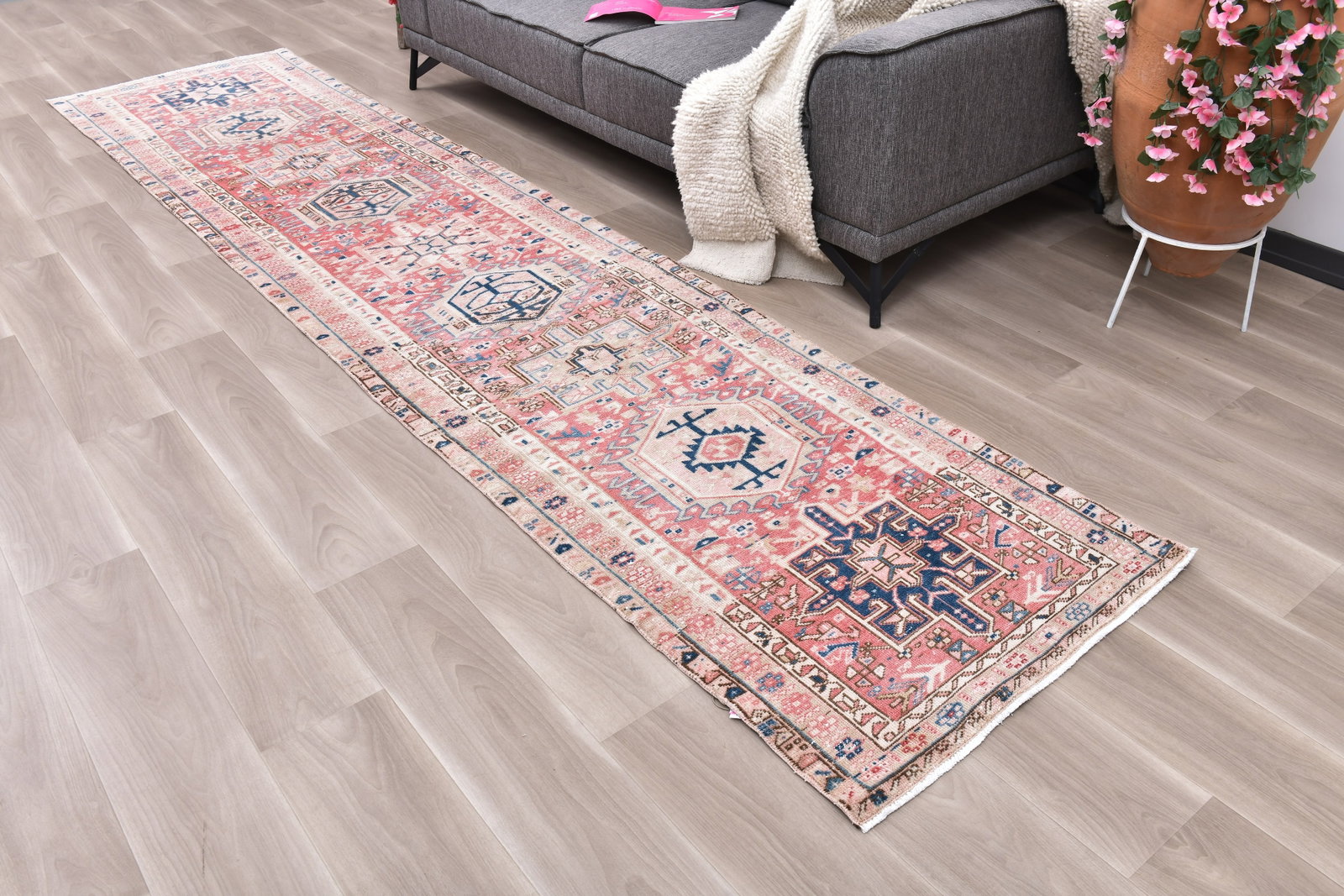 2'10'' x 13'0'' Turkish Vintage Runner Rug - 242374 - 2