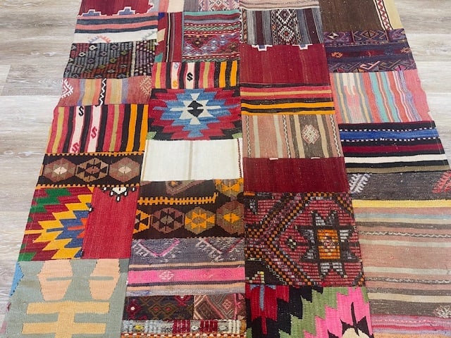 Antique Turkish Patch Rug Kilim-4512 - 3