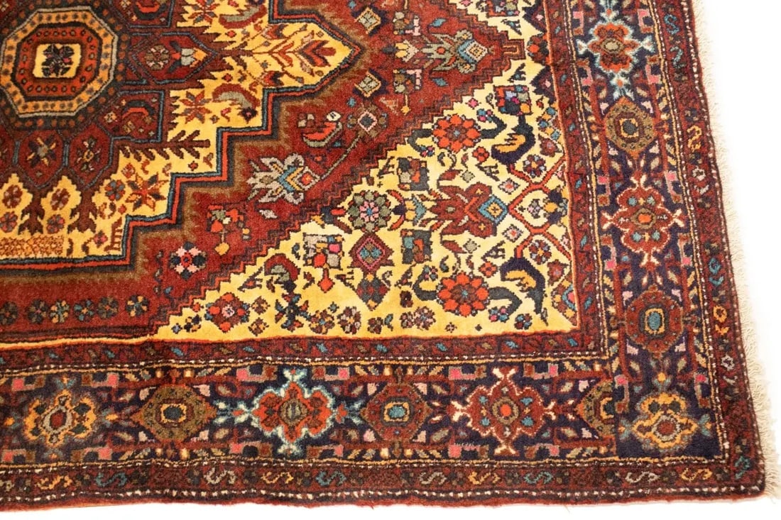 Vintage Rusty Red Geometric 3X5 Bidjar Persian Rug - 10