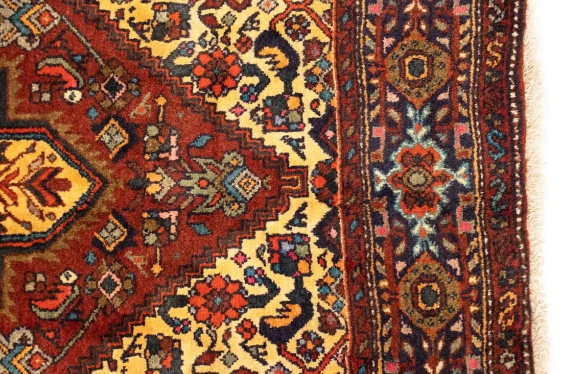Vintage Rusty Red Geometric 3X5 Bidjar Persian Rug - 11
