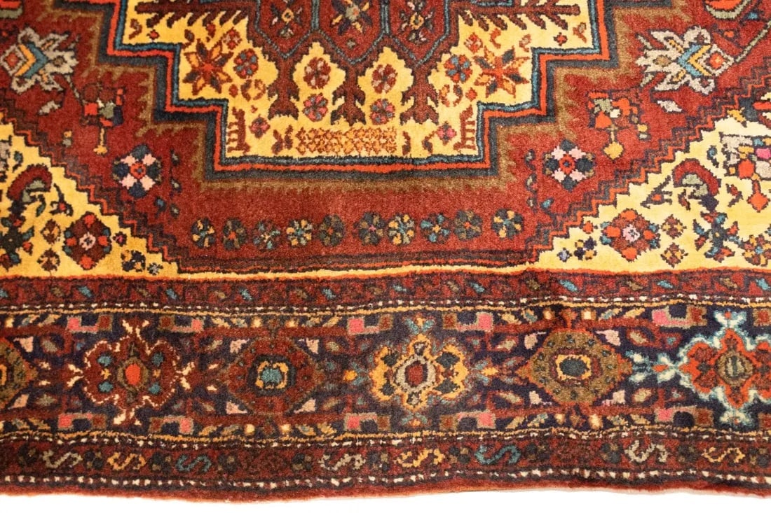 Vintage Rusty Red Geometric 3X5 Bidjar Persian Rug - 12