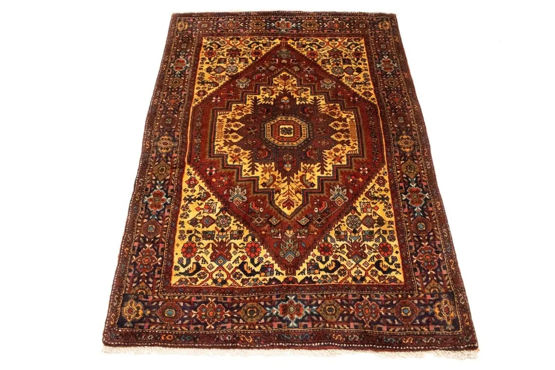 Vintage Rusty Red Geometric 3X5 Bidjar Persian Rug - 15