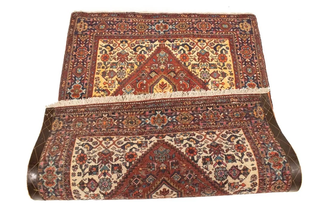 Vintage Rusty Red Geometric 3X5 Bidjar Persian Rug - 17