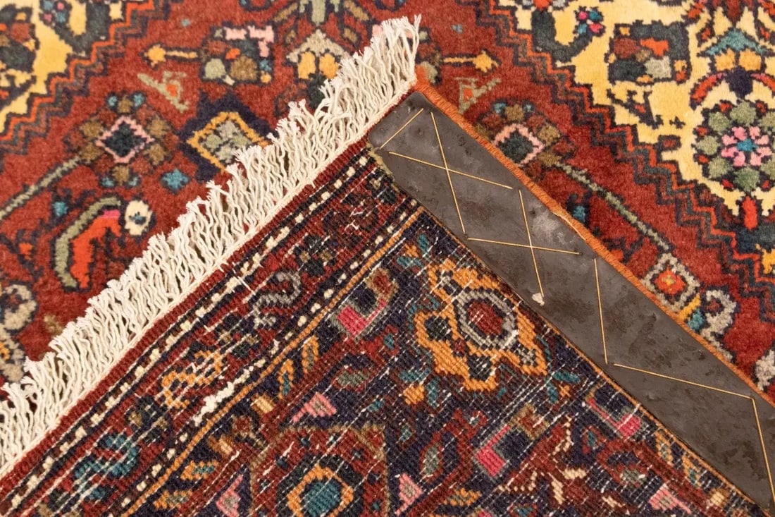 Vintage Rusty Red Geometric 3X5 Bidjar Persian Rug - 18