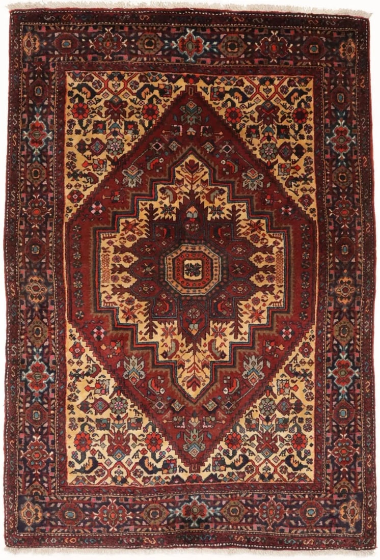 Vintage Rusty Red Geometric 3X5 Bidjar Persian Rug (1 of 18)