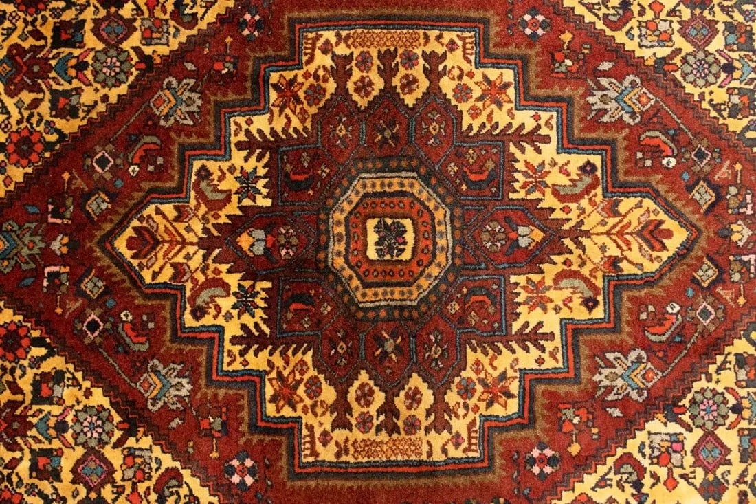 Vintage Rusty Red Geometric 3X5 Bidjar Persian Rug - 8