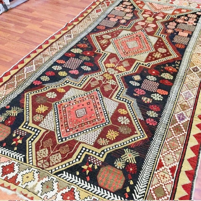 Antique karabagh Caucasian Rug-856: Title:Antique karabagh Caucasian Rug-856 Description:Gorgeous antique Karabagh Caucasian Rug from south of Caucasus, size 5 ft. 3 inches by 10 ft. 7 inches, circa late 19th century, excellent conditio