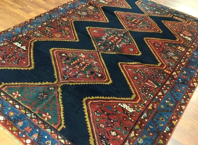 Vintage signed Persian Mashad Rug - 10