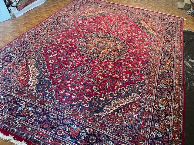 Vintage signed Persian Mashad Rug (1 of 10)