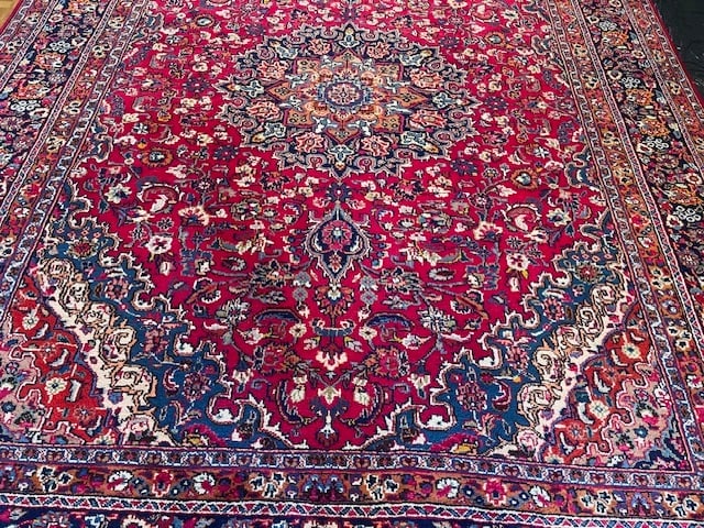 Vintage signed Persian Mashad Rug - 2